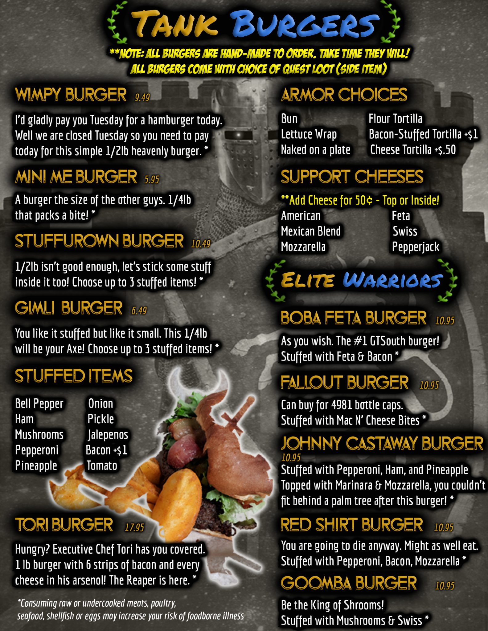 GT Menu – GTSouth Geek & Gaming Tavern