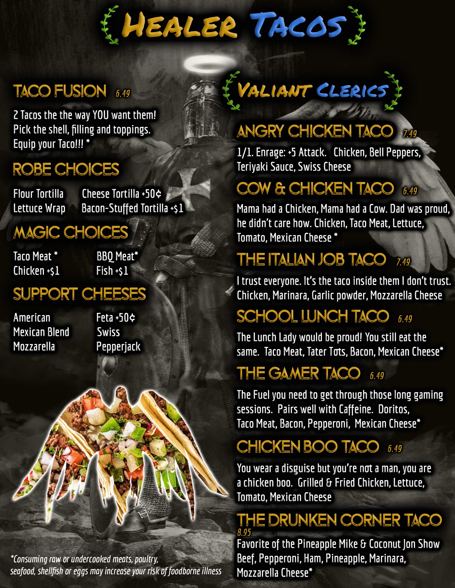 GT Menu – GTSouth Geek & Gaming Tavern